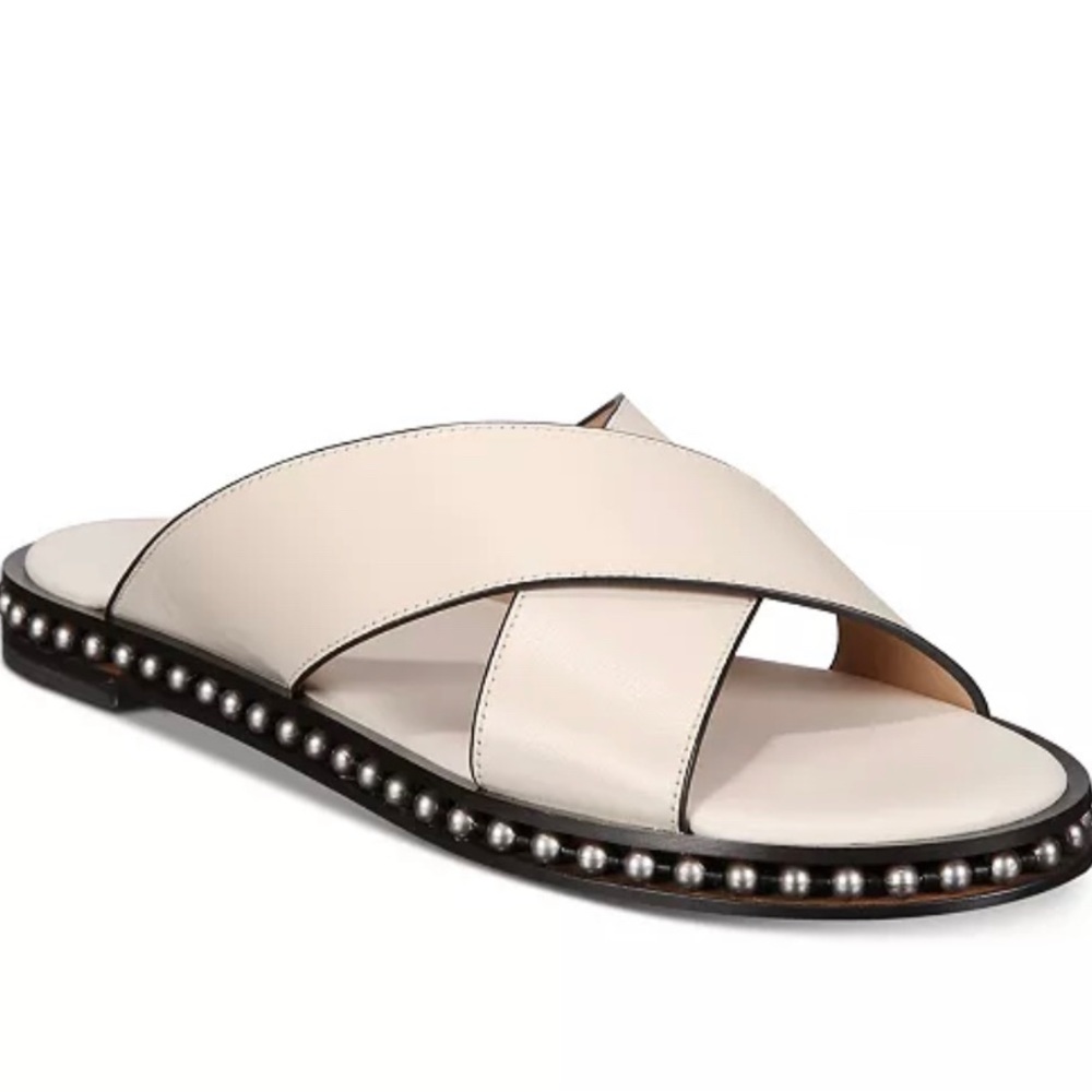 COACH
Hailey Flat Leather Sandals off white 8.5 NIB - Picture 1 of 11